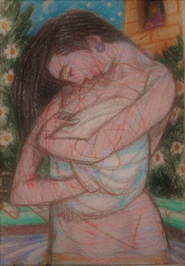 图画 标题为“Bathsheba 2” 由Edwin Loftus, 原创艺术品, 铅笔 安装在其他刚性面板上