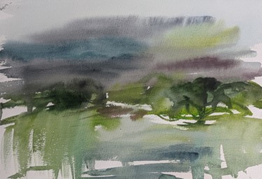when gray kisses the ground Malerei mit dem Titel "when gray kisses th…" von Irina Kindritska, Original-Kunstwerk, Aquarell