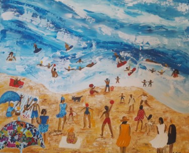 绘画 标题为“SCENE DE PLAGE 2021” 由Christiane Guerry, 原创艺术品, 丙烯