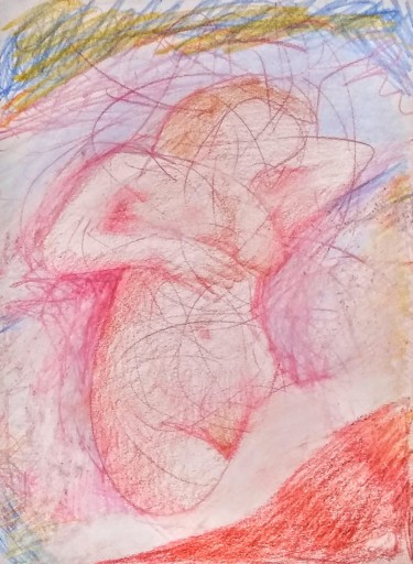 图画 标题为“Reclining Nude” 由Edwin Loftus, 原创艺术品, 铅笔 安装在其他刚性面板上