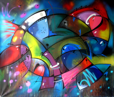 Peinture intitulée "Fish 5" par Saname, Œuvre d'art originale, Bombe aérosol