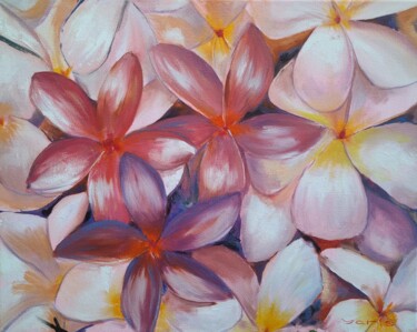 Painting titled "Plumeria" by Yanis Salimov, Original Artwork, Oil