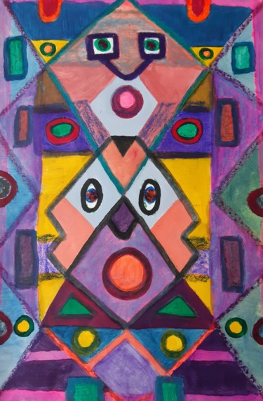 Painting titled "Chacun sa Maison" by Jacques Desvaux (JD), Original Artwork, Acrylic