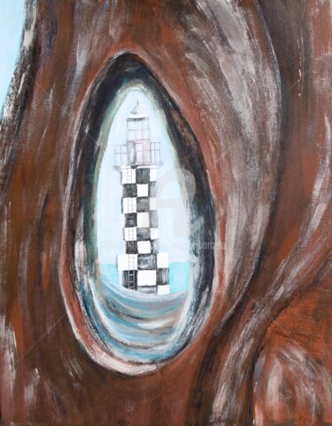 Peinture intitulée "Phare de la perdrix" par Brigitte Barcelo, Œuvre d'art originale, Acrylique
