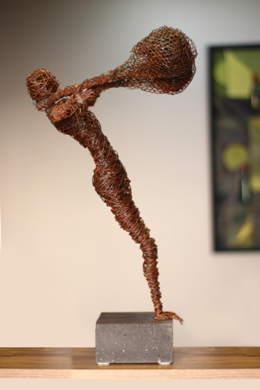 Equilibrium (59x30x40 3.3kg iron, tufa) 雕塑 标题为“Equilibrium (59x30x…” 由Karen Axikyan, 原创艺术品, 金属