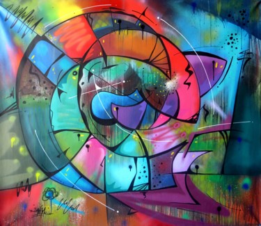 Peinture intitulée "Fish 6" par Saname, Œuvre d'art originale, Bombe aérosol