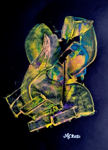 Schilderij getiteld "My cat" door Marianne Huizinga, Origineel Kunstwerk, Acryl