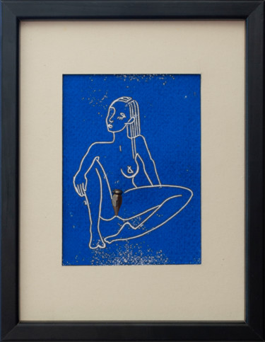 印花与版画 标题为“Ginoide blu” 由Alessandro Flavio Bruno, 原创艺术品, Linocuts 安装在其他刚性面板上