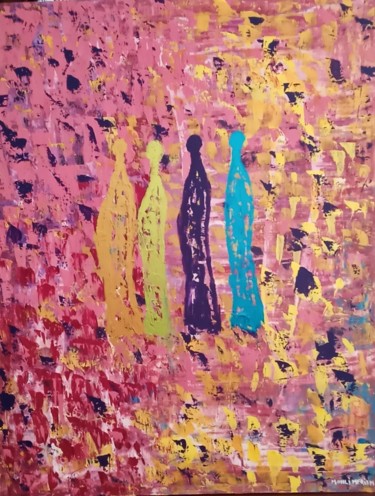 Peinture intitulée "La vie est belle" par Marion Myriam, Œuvre d'art originale, Huile