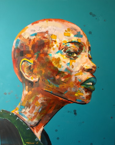 Peinture intitulée "La chauve" par Pascal Fairier, Œuvre d'art originale, Acrylique
