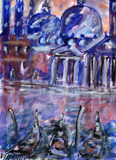 Peinture intitulée "Le tre gondole" par Gianfranco Villanova, Œuvre d'art originale, Acrylique