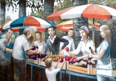 Peinture intitulée "Mercadillo" par Stjepan Lezaic (Pepi), Œuvre d'art originale, Huile