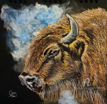 图画 标题为“Bison” 由Cristina Carmona, 原创艺术品, 标记