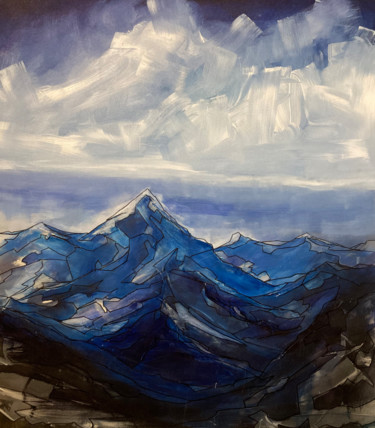 绘画 标题为“Blue mountains.” 由Nazar Tuvakov, 原创艺术品, 丙烯