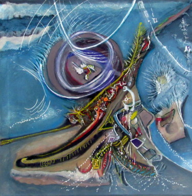 Peinture intitulée "débris spatiaux" par Juan Luis Gandulfo, Œuvre d'art originale, Acrylique Monté sur Châssis en bois