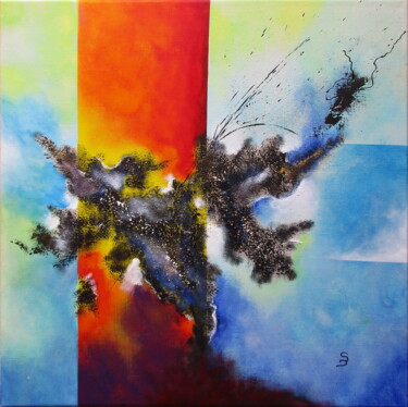 Peinture intitulée "" Sang et eau "" par Sonia Dumoulin, Œuvre d'art originale, Acrylique Monté sur Châssis en bois