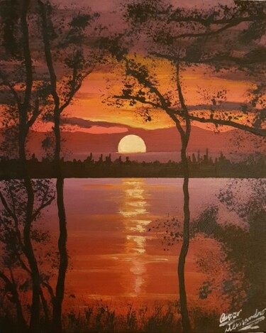 Pittura intitolato "Tramonto" da Alessandro Rizzo, Opera d'arte originale, Acrilico