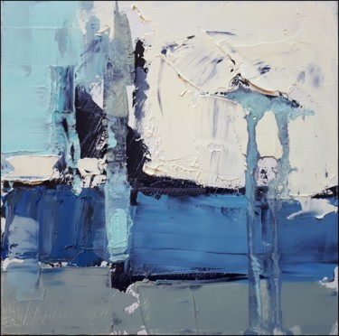Painting titled "Rhapsody in blue" by Kazimierz Mordarski, Original Artwork, Oil