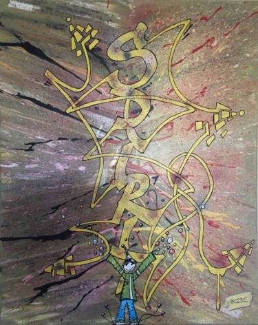 绘画 标题为“GRAFFITI SPIRIT” 由Pk29, 原创艺术品, 丙烯 安装在木质担架架上