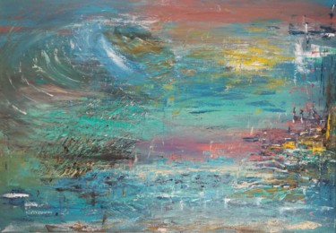 Painting titled "Tropical twister" by Lisa Steeven, Original Artwork, Acrylic