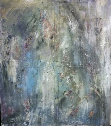 Painting titled "Flower statue" by Lisa Steeven, Original Artwork, Acrylic