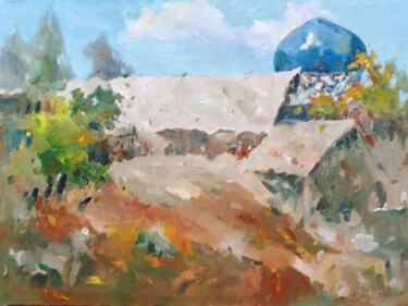 Peinture intitulée "Country life" par Dilshod Khudayorov, Œuvre d'art originale, Huile Monté sur Châssis en bois