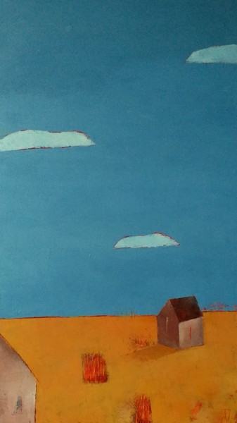 Ζωγραφική με τίτλο "Fields In Autumn 1" από Kestutis Jauniskis, Αυθεντικά έργα τέχνης, Λάδι