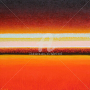 Painting titled "Paysage de Saskya" by Eric Winzenried, Original Artwork, Oil Mounted on Wood Stretcher frame
