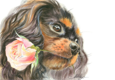 Картина под названием "Cavalier" - Olga Matyunina, Подлинное произведение искусства, Акварель