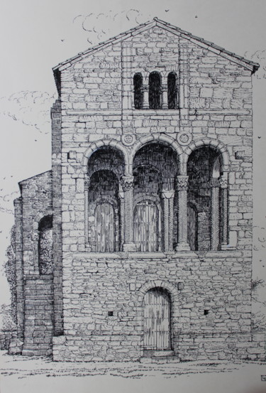 Drawing titled "Santa Maria del Nar…" by Spartak Chernyshov, Original Artwork, Ink