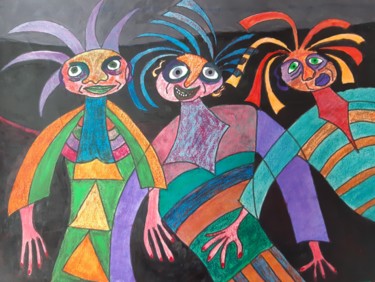 Les 3 grandes Grâces 2019 Peinture intitulée "Les 3 grandes Grâce…" par Jacques Desvaux (JD), Œuvre d'art originale, Acrylique