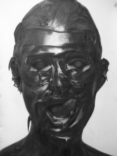 Zeichnungen mit dem Titel "Passion" von Chidi Chibueze, Original-Kunstwerk, Kohle