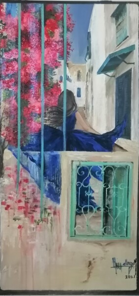 绘画 标题为“Fenêtre à Sidi bou…” 由Hela Ellouze, 原创艺术品, 丙烯