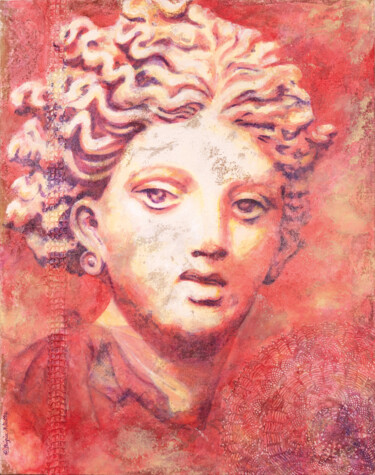 Painting titled "Aphrodite in Red" by Patrizia Salles, Original Artwork, Acrylic