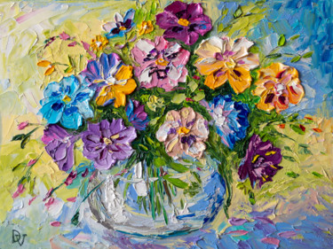 Painting titled "Spring mood" by Vladyslav Durniev, Original Artwork, Oil Mounted on Wood Stretcher frame