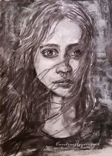 Drawing titled "Revolution" by Caroline Heydenrych, Original Artwork, Charcoal