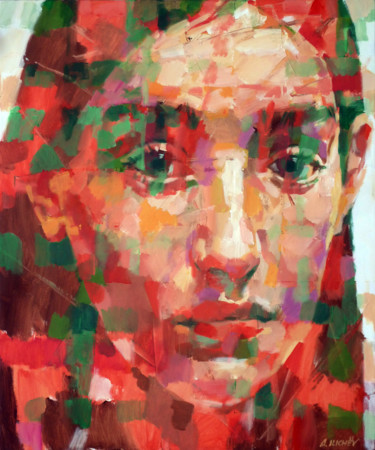 「RED PORTRAIT」というタイトルの絵画 Aleksandr Ilichevによって, オリジナルのアートワーク, アクリル