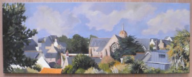 Peinture intitulée "Eglise St Jacques -…" par Maurice Marreau, Œuvre d'art originale, Acrylique Monté sur Châssis en bois
