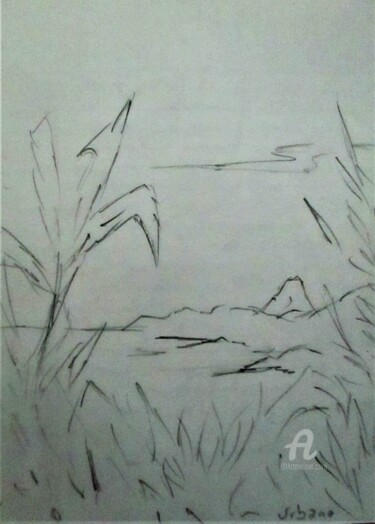 Drawing titled "Mont Choungui" by Roberto Urbano, Original Artwork, Pencil