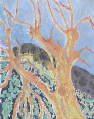 Painting titled "le saule assoiffé" by Giulia Archer, Original Artwork, Oil