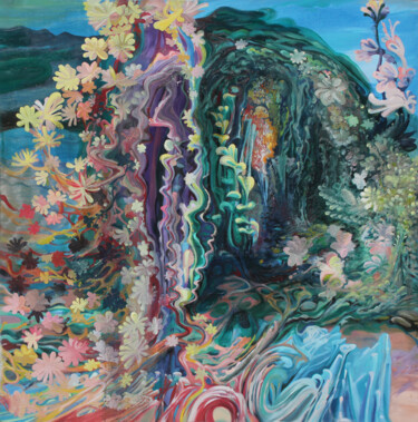 绘画 标题为“SORTIE DE LA CAVERNE” 由Hilda Garman, 原创艺术品, 油 安装在木质担架架上