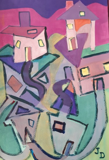 Peinture intitulée "Portes Entrouvertes" par Jacques Desvaux (JD), Œuvre d'art originale, Acrylique