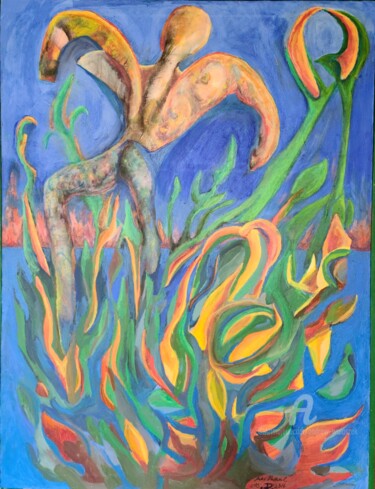 Painting titled "Myrtle Rising" by Andrew Walaszek, Original Artwork, Acrylic Mounted on Wood Stretcher frame
