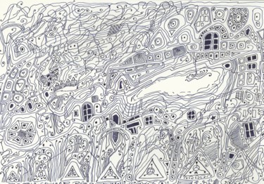Drawing titled "Composition 2014" by Aleksandr Glukhov, Original Artwork, Ink