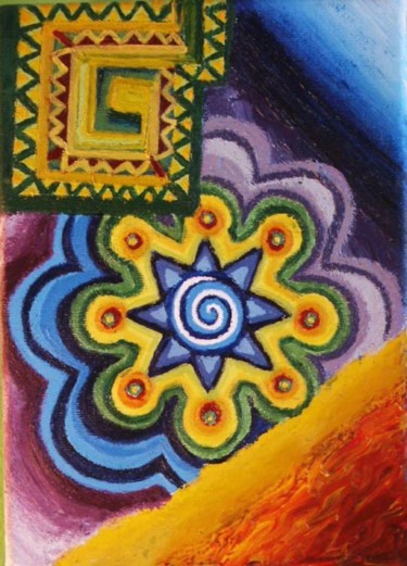 Peinture intitulée "big-bang" par Anne-Marie Gratton, Œuvre d'art originale