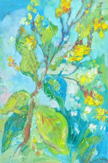 Malerei mit dem Titel "flower of the stepp…" von Irina Kindritska, Original-Kunstwerk, Öl