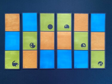 图画 标题为“Bleu blanc vert” 由Sophie Agogué, 原创艺术品, 标记