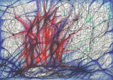 Drawing titled "The grave of baby R…" by Aleksandr Glukhov, Original Artwork, Ink
