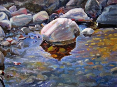 绘画 标题为“Камни в воде” 由Ara Avetisyan, 原创艺术品, 油 安装在木质担架架上