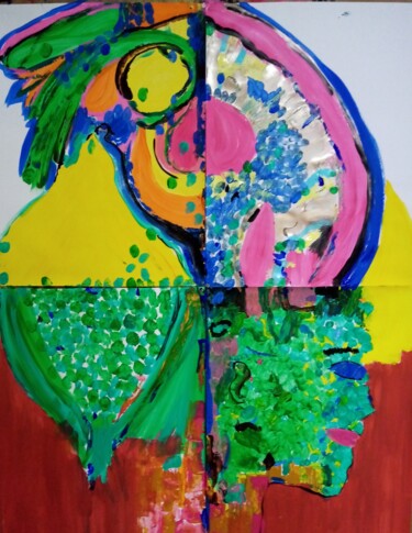 Painting titled "Visage de l'espoir" by Kate Dubois, Original Artwork, Acrylic